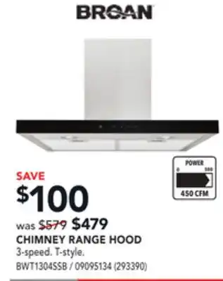 RONA Broan chimney range hood offer