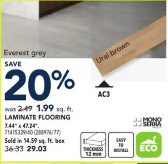 RONA Laminate flooring 7.44 x 47.24 offer