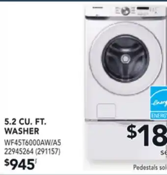 Réno Dépôt Samsung 5.2 cu. ft. washer offer