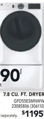 Réno Dépôt Ge 7.8 cu. ft. dryer offer