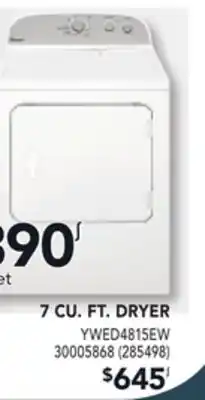 Réno Dépôt Whirlpool 7 cu. ft. dryer offer