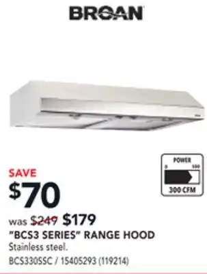 Réno Dépôt Broan bcs3 series range hood offer