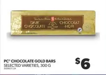 Real Canadian Superstore PC CHOCOLATE GOLD BARS SELECTED VARIETIES, 300G offer