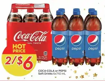 Sobeys COCA-COLA or PEPSI Soft Drinks 6x710 mL offer