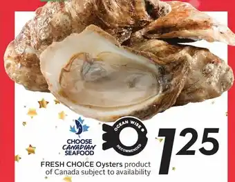 Sobeys FRESH CHOICE Oysters offer