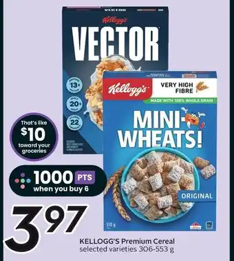 Sobeys KELLOGG'S Premium Cereal selected varieties 306-553g offer