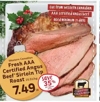 IGA Fresh AAA Certified Angus Beef Sirloin Tip Roast offer