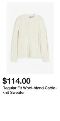 H&M Regular fit wool-blend cable-knit sweater offer