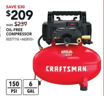 RONA Craftsman oil-free compressor offer
