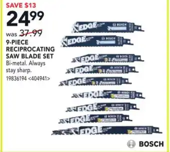 RONA Bosch 9-piece reciprocating saw blade set offer