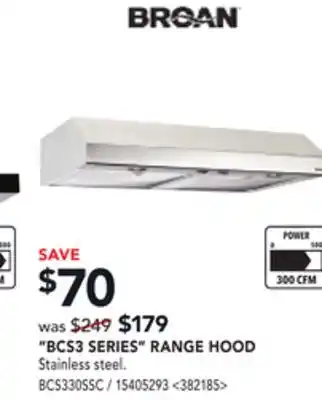 RONA Broan bcs3 series range hood offer