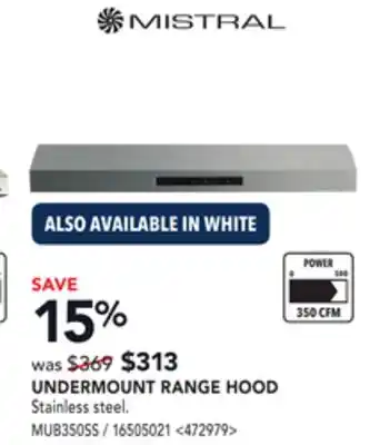 RONA Undermount range hood offer