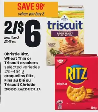 Independent City Market Craquelins ritz, fins au blé ou triscuit christie, 175-454 g offer