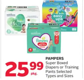 Rexall Pampers super boxed diapers or training pants offer