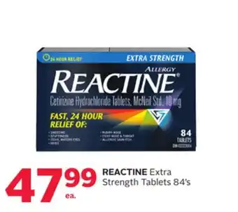 Rexall Reactine extra strength tablets 84' s offer