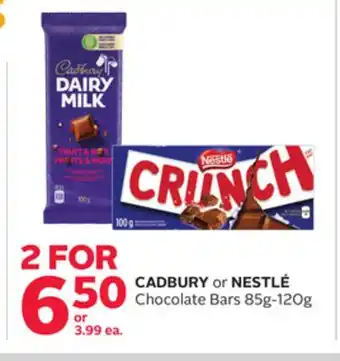 Rexall Cadbury or nestlé chocolate bars offer