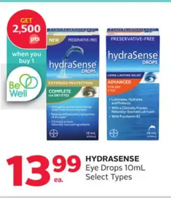 Rexall Hydrasense eye drops offer