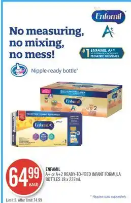Shoppers Drug Mart Enfamil a+ or a+2 ready-to-feed infant formula bottles 18 x 237m offer