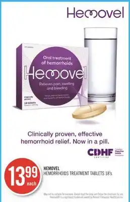 Shoppers Drug Mart Hemovel hemorrhoids treatment tablets offer