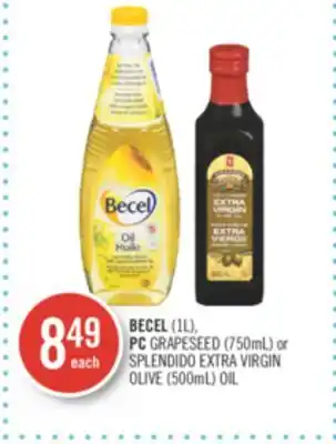 Shoppers Drug Mart Becel (1l), pc grapeseed (750ml) or splendido extra virgin olive (500ml) oil offer