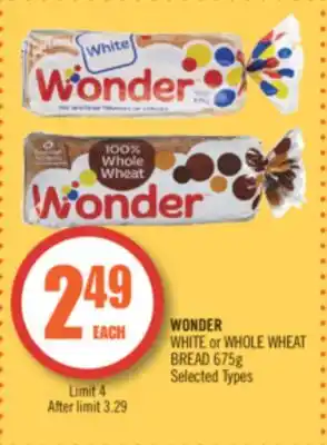 Shoppers Drug Mart Wonder white or whole wheat bread offer