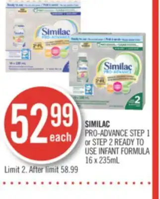 Shoppers Drug Mart Similac pro-advance step 1 or step 2 ready to use infant formula offer