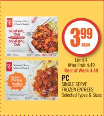 Shoppers Drug Mart Pc single serve frozen entrees offer