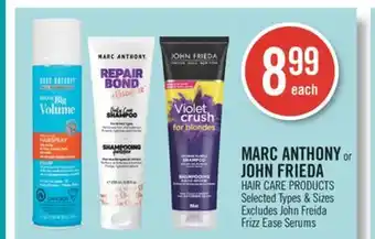 Shoppers Drug Mart Marc anthony or john frieda hair care products offer