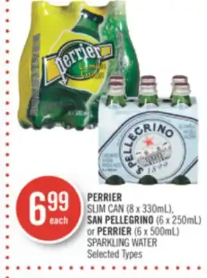 Shoppers Drug Mart Perrier slim can (8 x 330ml), san pellegrino (6 x 250ml) or perrier (6 x 500ml) sparkling water offer