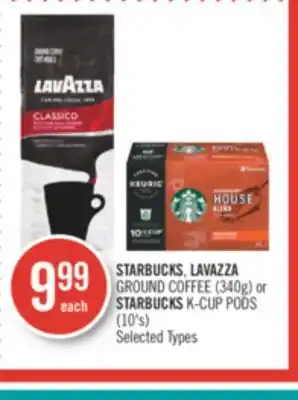Shoppers Drug Mart Starbucks, lavazza ground coffee (340g) or starbucks k-cup pods (10's) offer