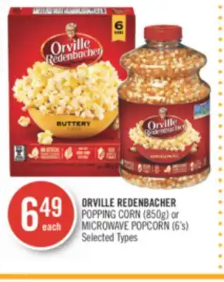 Shoppers Drug Mart Orville redenbacher popping corn (850g) or microwave popcorn (6's) offer
