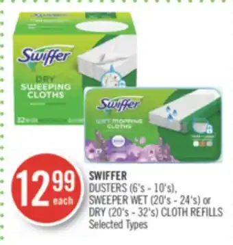 Shoppers Drug Mart Swiffer dusters (6's - 10's), sweeper wet (20's - 24's) or dry (20's - 32's) cloth refills offer