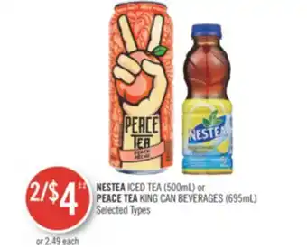 Shoppers Drug Mart Nestea iced tea (500ml) or peace tea king can beverages (695ml) offer