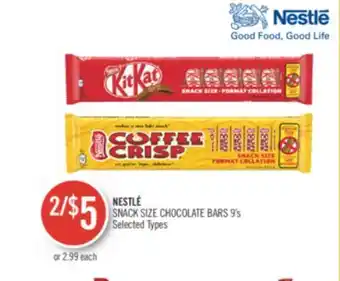 Shoppers Drug Mart Nestlé snack size chocolate bars offer