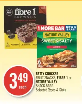 Shoppers Drug Mart Betty crocker fruit snacks, fibre 1 or nature valley snack bars offer