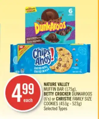 Shoppers Drug Mart Nature valley muffin bar (175g), betty crocker dunkaroos (6's) or christie family size cookies (453g - 523g) offer