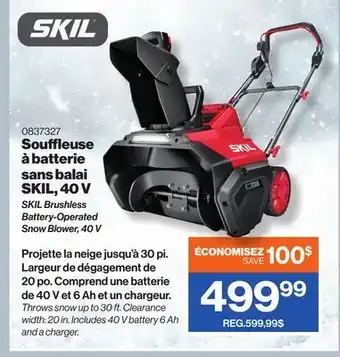 Patrick Morin Skil brushless battery-operated snow blower, 40 v offer