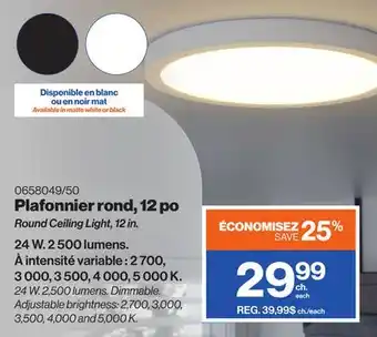 Patrick Morin Round ceiling light, 12 in offer