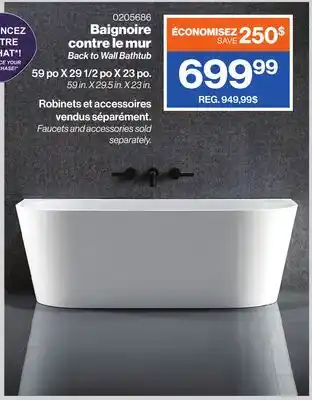 Patrick Morin Back to wall bathtub offer
