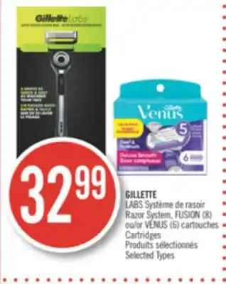 Pharmaprix Gillette razor system, fusion (8) or venus (6) cartridges offer