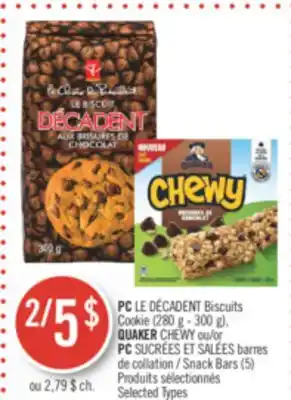 Pharmaprix Pc cookie (280 g - 300 g), quaker chewy snack bars (5) offer