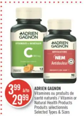 Pharmaprix Adrien gagnon vitamin or natural health products offer