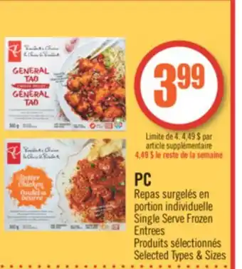 Pharmaprix Pc single serve frozen entrees offer