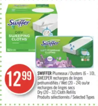 Pharmaprix Swiffer dusters (6 - 10), sweeper wet (20 - 24) or dry (20 - 32) cloth refills offer