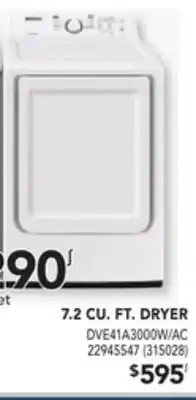 Réno Dépôt Samsung 7.2 cu. ft. dryer offer