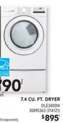 Réno Dépôt Lg 7.4 cu. ft. dryer offer