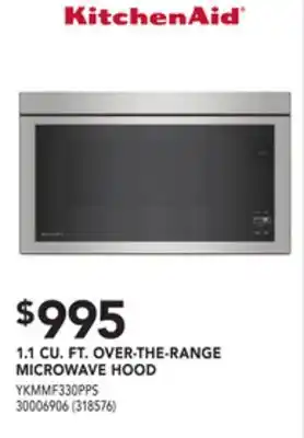 Réno Dépôt Kitchenaid 1.1 cu. ft. over-the-range microwave hood offer