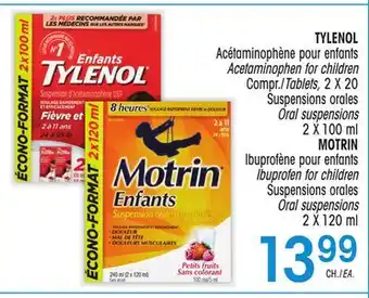 Uniprix Tylenol acétaminophène pour enfants/acetaminophen for children, suspensions orales/oral suspensions, motrin ibuprofène pour e offer