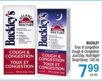 Uniprix Buckley toux et congestion cough & congestion jour/day, nuit/night sirop/syrup offer