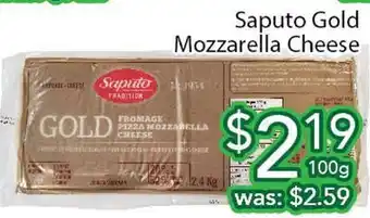 Ample Food Market Saputo gold mozzarella cheese offer